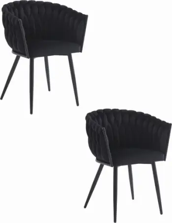 Set karrigesh ORION Living Room Chair, 2 copë, kadife, e zezë