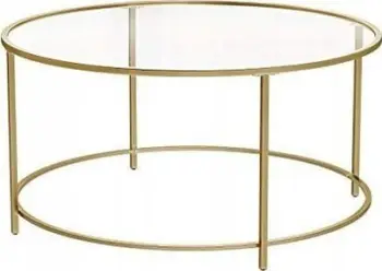 Tavolinë qendrore Leobert LGT21G, diametër 84 cm, lartësi 45.5 cm, metalike