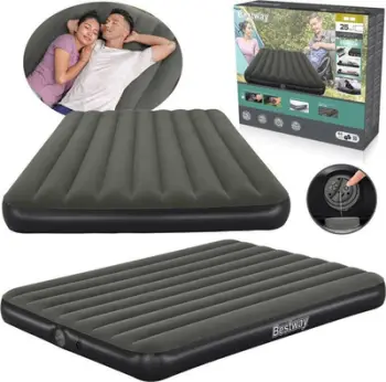 Dyshek ajri Bestway Tritech Air Queen 6716S, 203x152x25cm, pompë e integruar, gri