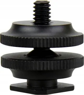 Adapter hot shoe për DSLR, konvertues montimi, filetë 1/4"-20, i zi