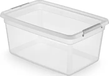 Kuti plastike organizuese me kapak, 40L, transparente