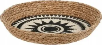 Shportë dekorative Basket, 37cm, 6cm, e zezë me të bardhë