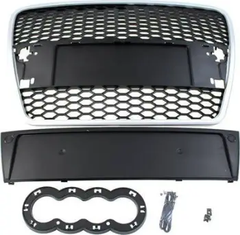 Grilë e përparme MTuning Audi A6 C6 RS Style, 2004 2009, argjent e zezë