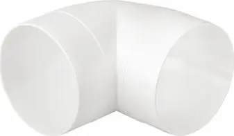 Kënd ventilimi rrumbullak, 125mm, 90°, i bardhë