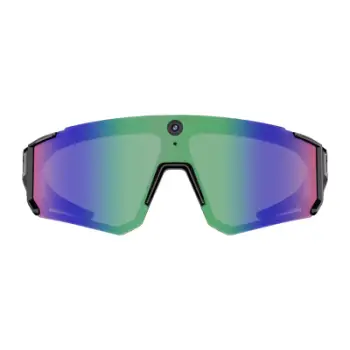 Syze sportive me kamerë COLMI V06 AI, kamera 2K, lente blu, kornizë e zezë