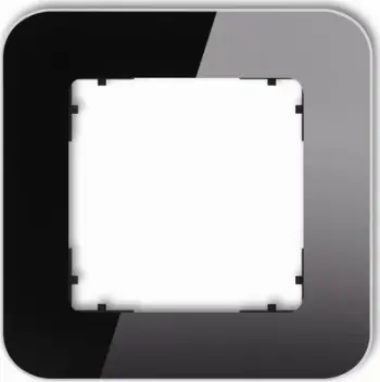 Rama elektrike Icon Single Frame Rounded, efekt xhami, e zezë