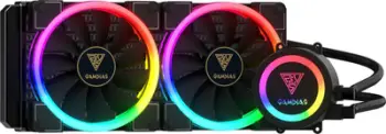 Ftohës uji për procesor GAMDIAS CHIONE M1A-280R, 280mm, dy ventilatorë 140mm, RGB, i zi