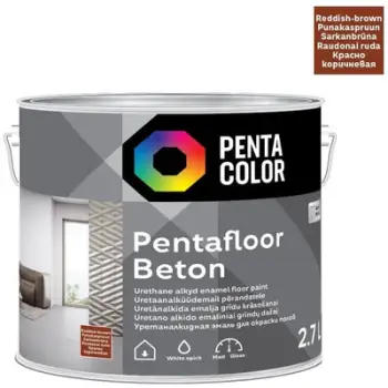 Bojë dyshemeje Pentacolor Pentafloor Cement Paint, 2.7L, për beton, e kuqe kafe