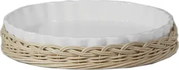Shportë ëmbëlsirash La Porcellana Bianca Midollino, 25cm, porcelan, e bardhë