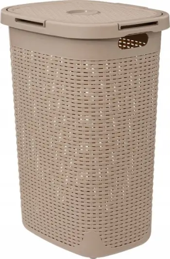 Shportë rrobash 5five Simply Smart, plastike, 60L, bezhë