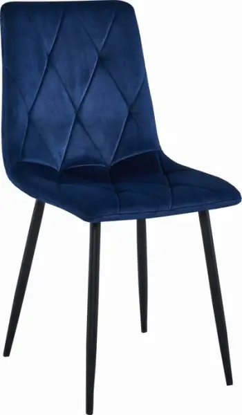 Set karrigesh Oskar Libra, velvet blu, këmbë të zeza, 4 copë