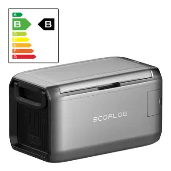 Frigorifer portativ EcoFlow Glacier Classic 35L, kompresor, dy zona ftohje, gri