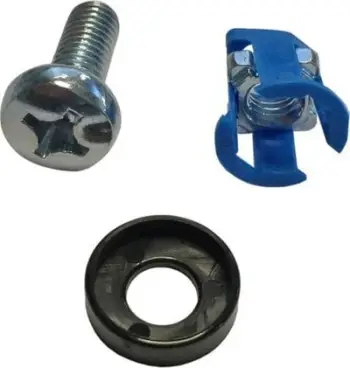 Set vidhë M6 me kapëse captive dhe rondele, 50 copë, metal plastike, blu e zezë