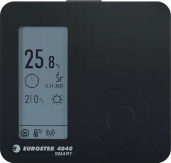 Termostat inteligjent Euroster 4040 Smart, WiFi, ekran e paper, i zi