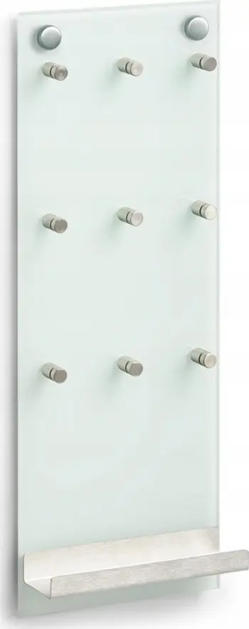 Mbajtëse çelësash Zeller Key Board Glass 13879, sipërfaqe qelqi, për mur, transparente