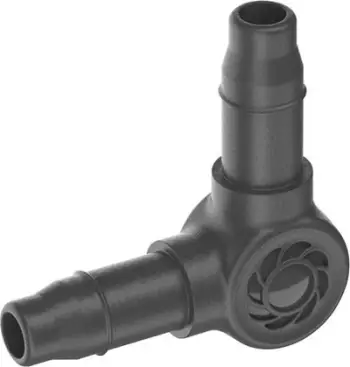 Lidhës këndor për ujitje Gardena Micro Drip, 4.6 mm, plastike, i zi