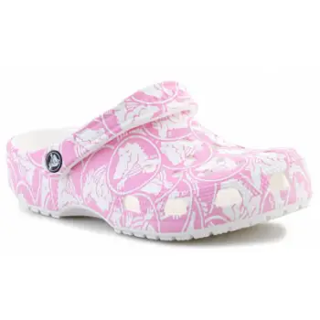 Sanda Crocs Classic Duke Print Clog 210003 6WY, materiale Croslite, rozë e bardhë