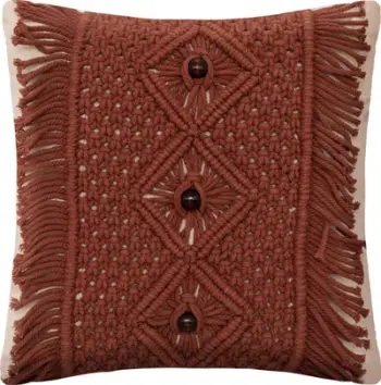 Jastëk dekorativ Cushion, 40 x 40 cm, brez macramé, ngjyrë kanellë