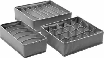 Set organizues për sirtar Gonga Gray, 3 pjesë, plastik, gri