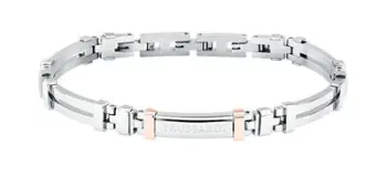 Byzylyk për meshkuj Trussardi T-Steel TJAXV26, i argjendtë/ artë rozë