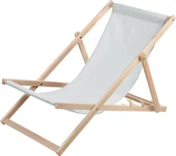 Shezlong kopshti WOODOK Beach Garden Lounger, dru ahu, mbajtje 120 kg, gri hiri