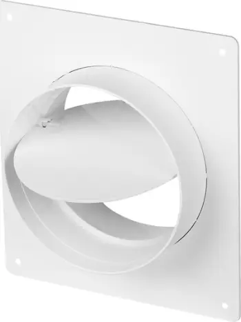 Grilë ventilimi murale PVC, rrethore 125mm, me valvul kundër kthimit, e bardhë