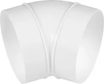 Gyp këndor ventilimi Awenta Round Elbow Duct, 100mm, 45°, PVC, i bardhë