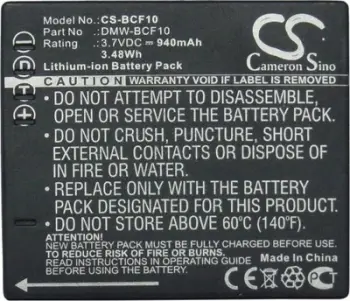 Bateri litium jon për kamera Panasonic, 3.7V, 940mAh, e zezë