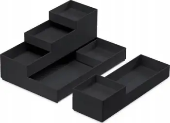 Set kuti organizuese Moxom, 7 pjesë modulare, 250x170x65mm, i zi