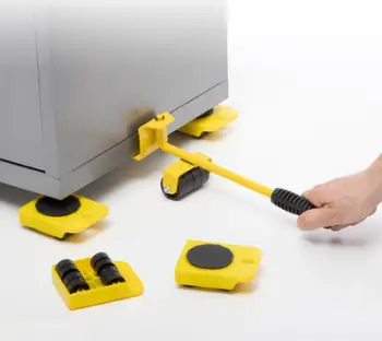 Set mjet ngritës mobiljesh InnovaGoods Heaveasy, x5 pjesë, dorezë ergonomike, rrota 360°, shumëngjyrësh