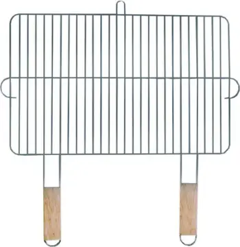 Rrjetë e madhe për skarë Master Grill&amp;Party, dorezë druri, 54x34cm, argjendtë