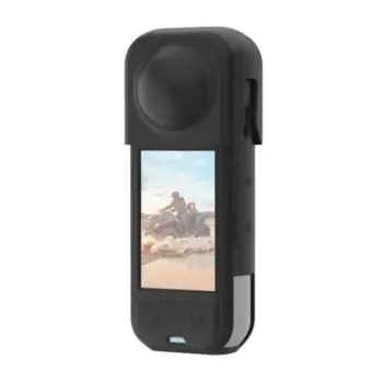 Kuti silikoni mbrojtëse PULUZ Insta360 X5, me kapak lente, për kamera aksioni, e zezë