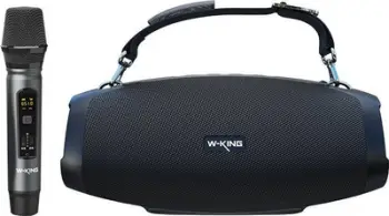 Altoparlant portativ Bluetooth W-KING 70W, mikrofon pa tel, rezistent ndaj ujit, i zi