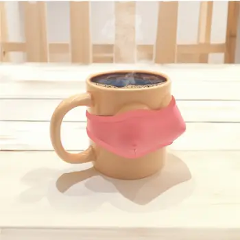 Filxhan qeramike Mad Monkey Mug With Boobs, 300ml, me bikini, bezhë