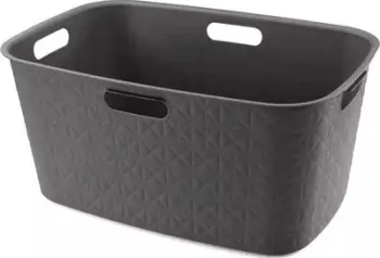 Shportë rrobash Softex 45L, plastike e riciklueshme, gri e errët