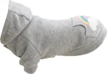 Bluzë për qen Trixie Rainbow Falls XS, 30cm, me kapuç, gri e hapur