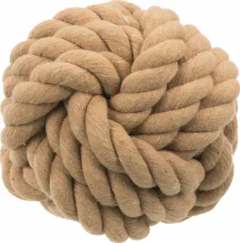 Lodër për qen Trixie BE NORDIC Rope Ball, top litari 18 cm, poliestër, bezhë