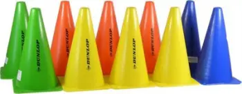 Set kone stërvitjeje Dunlop, 10 copë, plastik, ngjyrë e dukshme