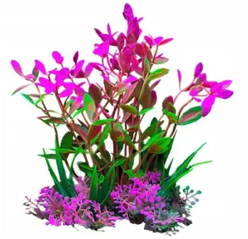 Bimë dekorative akuariumi Aqua Natura, plastike, 12 cm, jeshile rozë