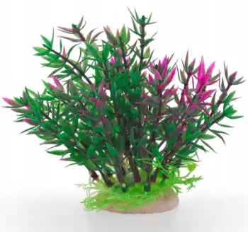 Bimë artificiale për akuarium Aqua Natura, plastike, 12 cm, jeshile me roze