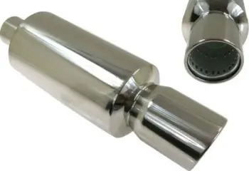 Sustë fundore TurboWorks End Muffler, hyrje 76mm, inox, e argjendtë