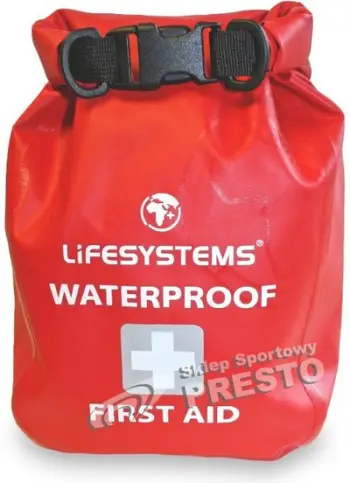 Set ndihme e parë Lifesystems Waterproof, i papërshkueshëm nga uji, për udhëtime dhe sporte, i kuq