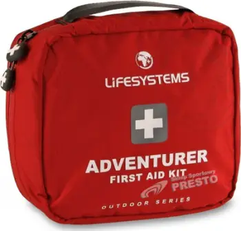 Set ndihme e parë Lifesystems Adventurer, kompakt, rezistent ndaj ujit, i kuq