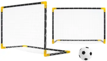 Set porta mini futbolli pa markë, 2 copë, me top, e zezë