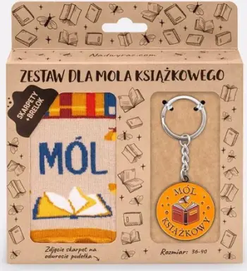 Set çorape dhe varëse çelësash Bookworm, madhësia 36-40, shumëngjyrëshe