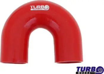 Gyp silikoni TurboWorks Elbow 180°, 70mm, i kuq