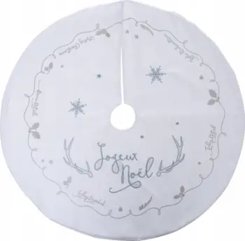 Mbulesë baze bredhi Feeric Christmas, 90cm, filc poliesteri, e bardhë