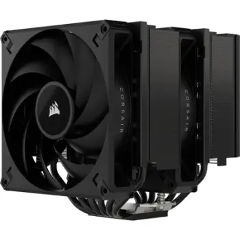 Ftohës procesori CORSAIR A115 Twin Tower Air, dy ventilatorë, kompaktibil me AMD Intel, i zi