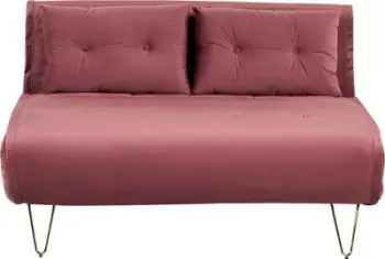 Divan krevati Beliani Vestfold, 2 vende, kadife, rozë