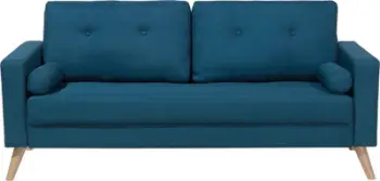 Divan stofi Beliani Kalmar 2 ulëse, këmbë druri, blu e errët